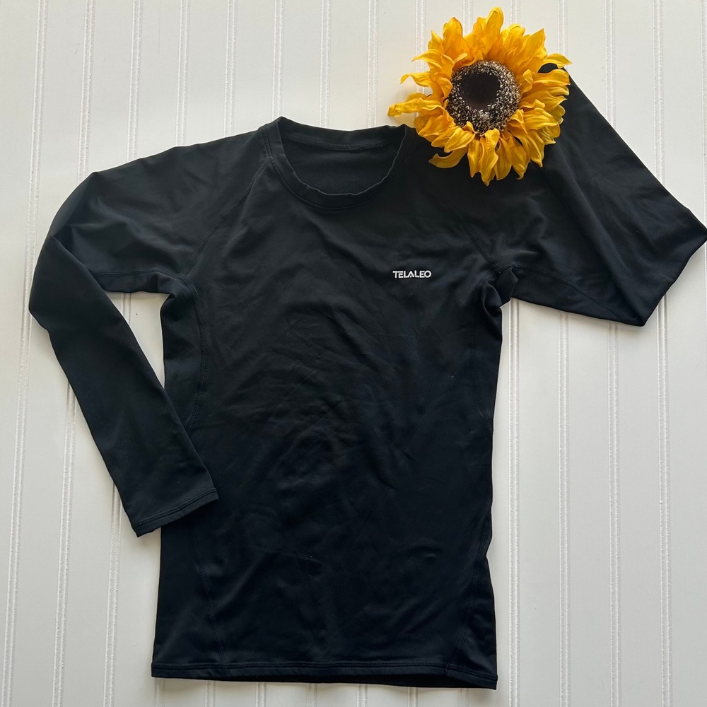 Telaleo (Long Sleeve Shirt) (Large) [Black] EXCELLENT Compression Athletic Top